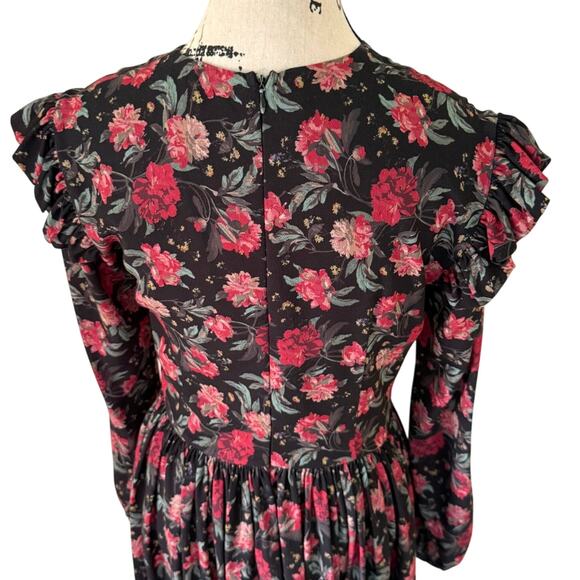 EUC $575 Alcoolique Black Floral Linda Dress IT 42 US 6 - Like new! - Picture 5 of 14